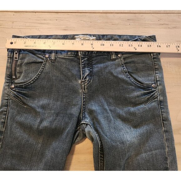 Free People Jeans Blue Denim Stretch Ankle Zip Slim Fit Women's Sz 29x28 EUC - Picture 8 of 12